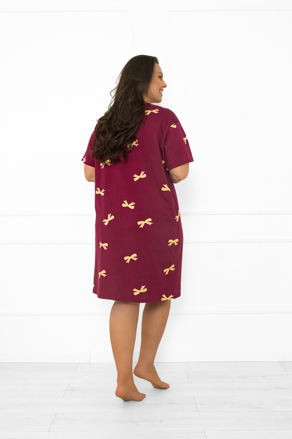 Italian Fashion Kwadro – koszula nocna damska bawełniana z krótkim rękawem