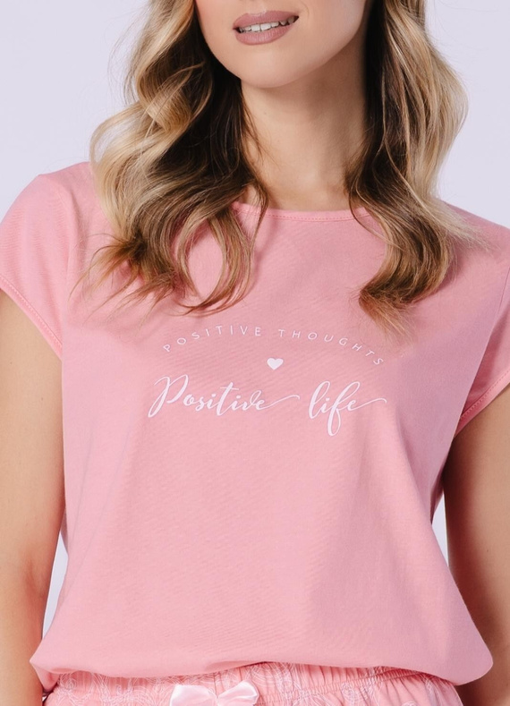 Marlena 1713 Leveza – damska piżama z bawełny, koszulka + krótkie spodenki