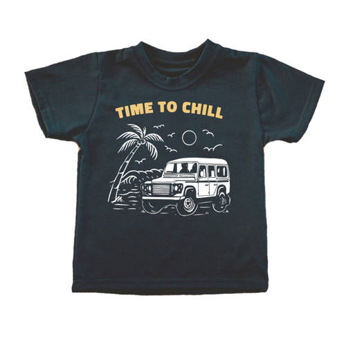 Koszulka dziecięca "WAKACJE – TIME TO CHILL"  Moocha czarny