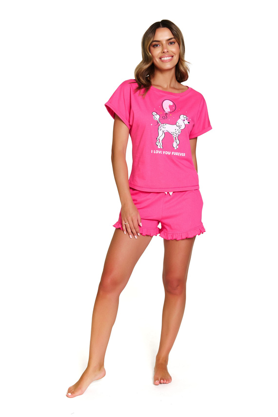 Piżama z bawełny Doctor Nap 7357 – różowa, lekka i urocza!