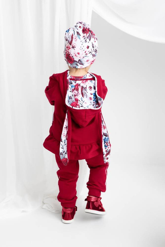 180275 Kate Bluza dresowa rozpinana z kapturem Nicol - bordo