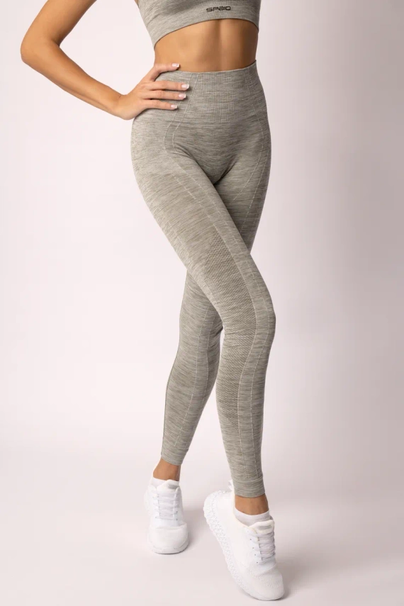 Legginsy damskie Melange Spaio khaki