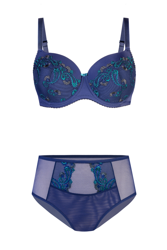 Vena VB-474 – biustonosz full cup z fiszbinami granat-zielony