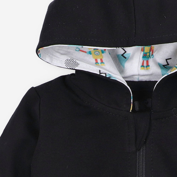 Bluza dresowa z bawełny organicznej Summer Robots Nini czarny