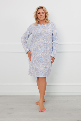 Koszula nocna z krótkim rękawem Jowita Italian Fashion - niebieska