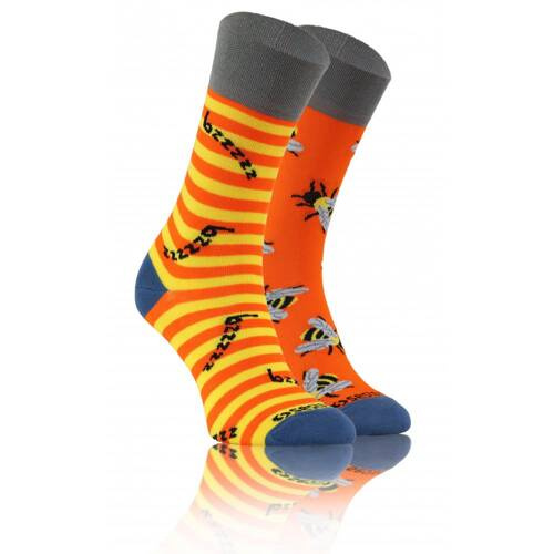 Osy Bzzz Skarpety długie finest cotton dwie różne Sesto Senso pomarańczowy