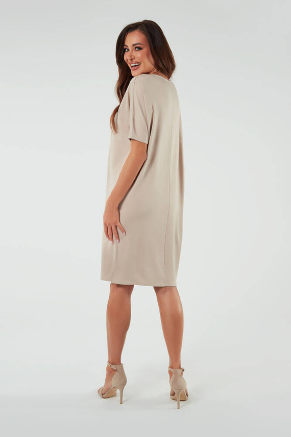 Tunika damska z krótkim rękawem Soler Italian Fashion - beżowy