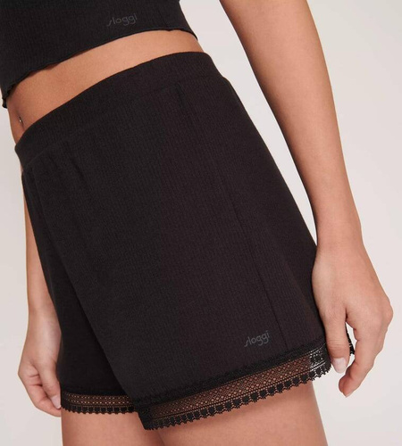 Krótkie spodenki piżamowe GO Ribbed Short Sloggi - black