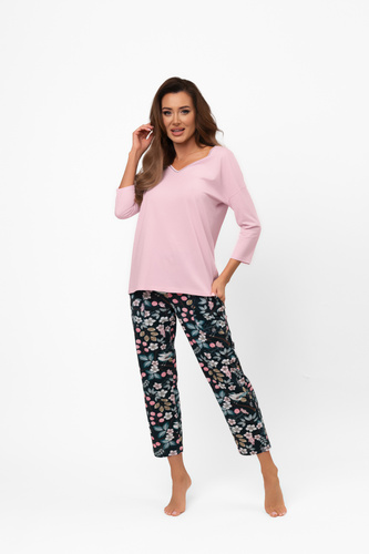 Marisal – stylowa piżama damska bawełniana 3/4 rękaw , 7/8 spodnie Italian Fashion