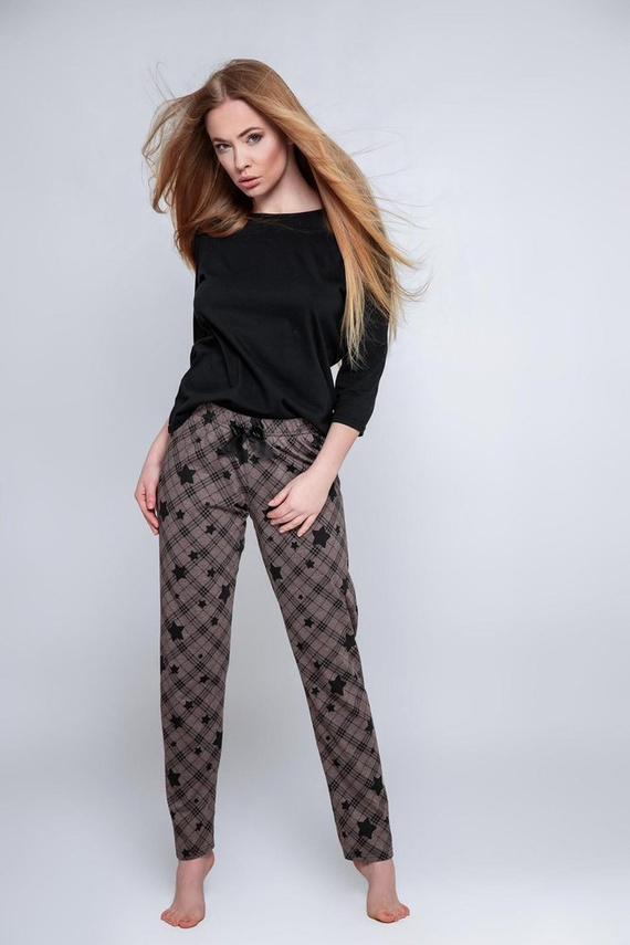 Sensis Piżama damska Reach For The Stars - czarny-brązowy