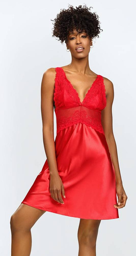 Halka satynowa Neema koszulka damska DKaren - czerwony