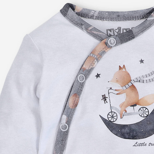 Body kopertowe z bawełny organicznej Space Tour Nini biały 