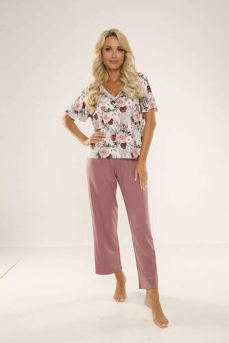 Piżama Damska 720 Finess Forex - róże