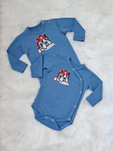 Body z długim rękawem kopertowe Pirat Bambarillo niebieski