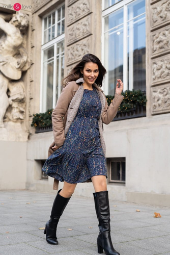 Sukienka ciążowa i do karmienia Lovely Dress Milk&Love granatowa w print