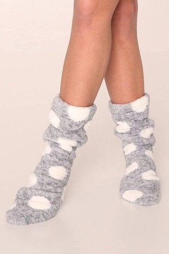 Gładkie skarpetki 553/554 Wellsoft De Lafense - szary duże koła