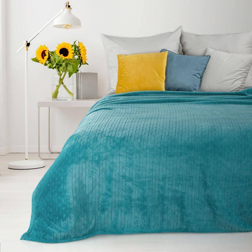 Koc narzuta z mikrofibry Cindy 4 Eurofirany grafitowy