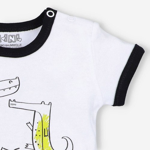 T-shirt z bawełny organicznej Crocodiles Nini biały