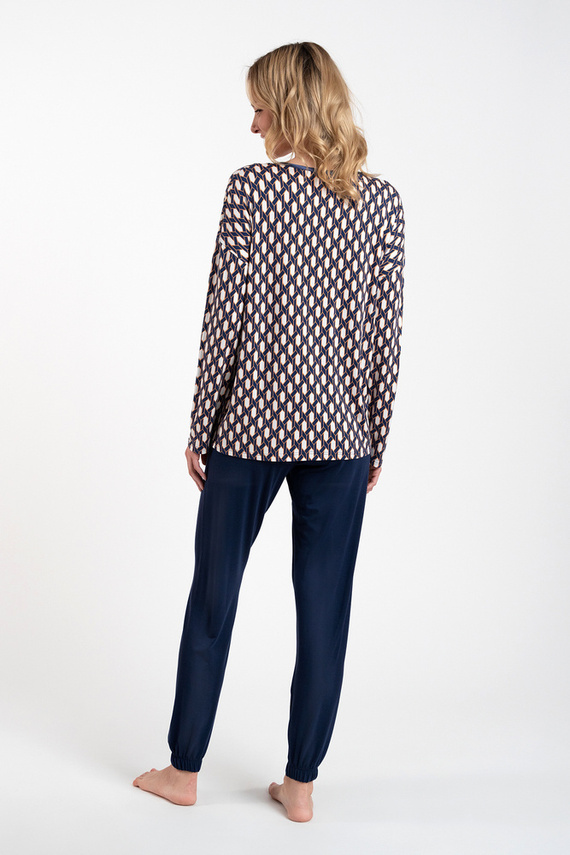 Piżama Damska długi rękaw, długie spodnie Milda Italian Fashion