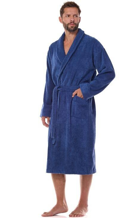 2450 Szlafrok Męski Frotte L&L - navy