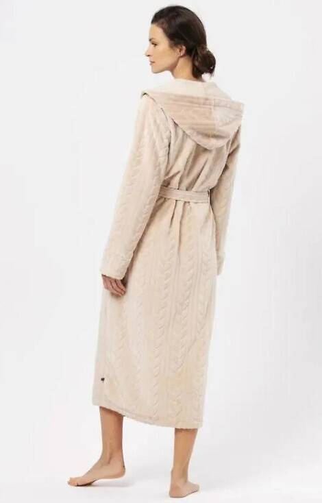 Długi Szlafrok Damski LGL 200 B24 Key - beżowy