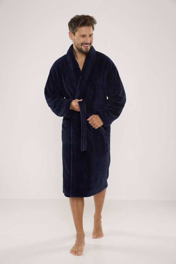 811 Plusz szlafrok męski De Lafense - granatowy