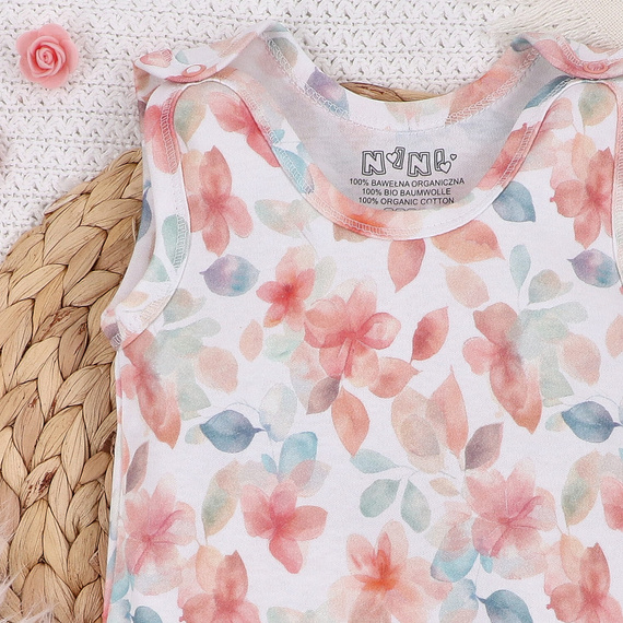 Śpiochy z bawełny organicznej Kolorowe kwiatki Nini druk