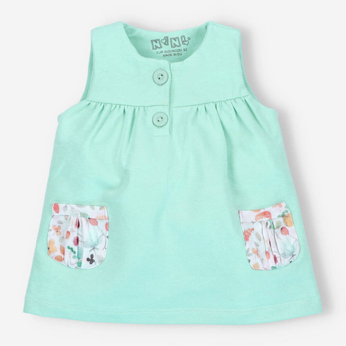 Sukienka z bawełny organicznej Bicycle Nini turkusowy