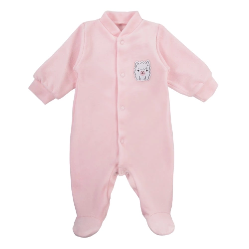 Pajac welurowy z naszywką "Baby Love" Ewa Klucze - beż 