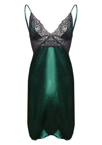 Satynowa halka Sophia wąskie ramiączko - zielony 