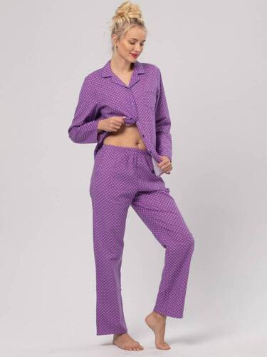 Rozpinana Piżama Damska LNS 529  Key - fioletowy