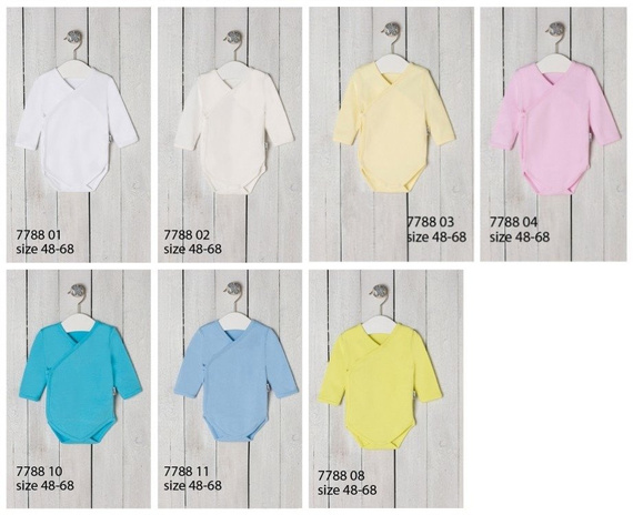 081 Body rozpinane z długim rękawem "Basic" Nicol - ecru