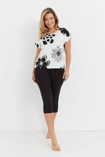 Piżama Damska 743 Elle Forex - ecru-czarny