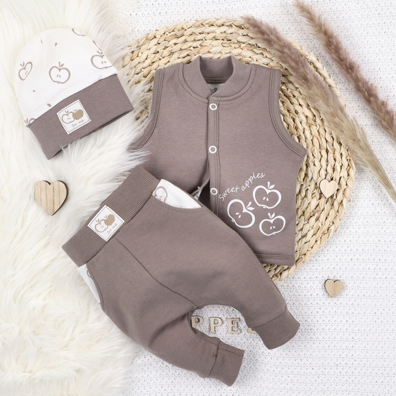 Spodnie dresowe z bawełny organicznej Happy Apples Nini beżowy