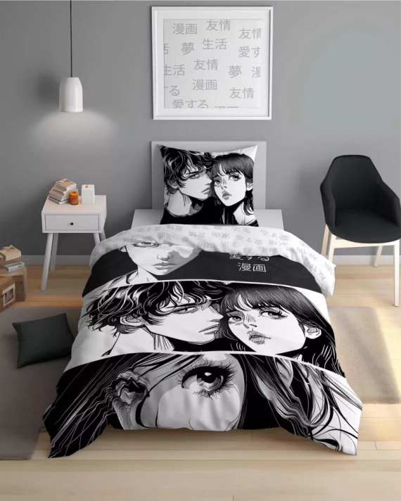 Pościel bawełniana świecąca w ciemności Anime Boy Girl Detexpol