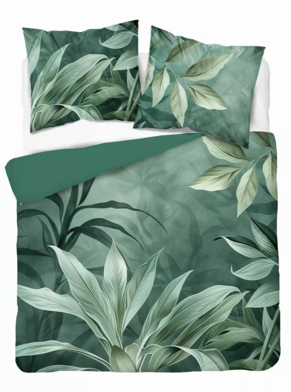 Pościel z mikrofibry 5310 A liście Detexpol zielony