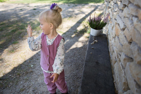 Kamizelka na guziki "My Garden" Pinokio - róż