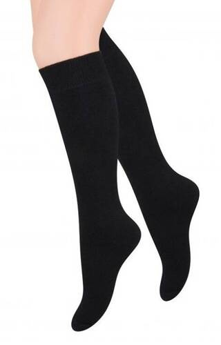Art.072 Podkolanówki damskie gładkie Steven - 082 czarne