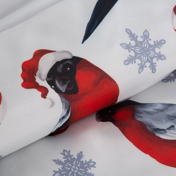 Melody Eurofirany Pościel świąteczna z mikrowłókna – czerwony zdobiona nadrukiem świątecznym