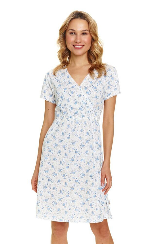 Koszula ciążowa i do karmienia 9394 Doctor Nap - blue flowers