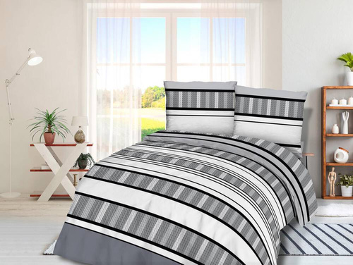Pościel flanelowa Pasy 31488/1 Darymex szary