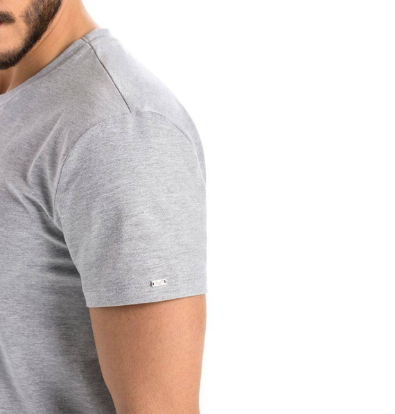 T-Shirt Męski Bawełniany Dany V- szary
