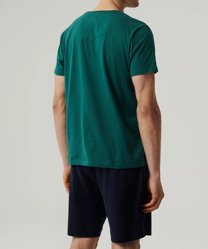 Piżama męska krótki rękaw NMP-379 Atlantic-szmaragdowy granatowy