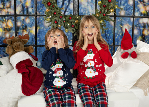 Piżama dziewczęca 594/172 592/172 Snowman 2 Cornette czerwony