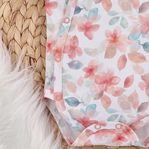 Body kopertowe z bawełny organicznej  Kolorowe Kwiatki Nini druk