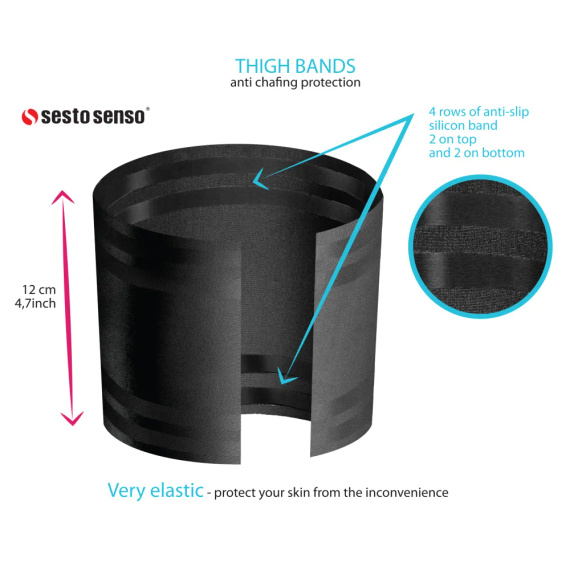 Samonośne opaski udowe męskie Sesto Senso czarny