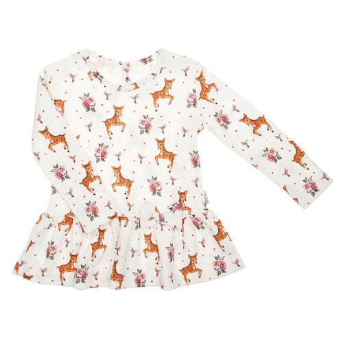 Bluzka dziewczęca 216138 Lala Nicol – bawełna, długi rękaw, falbanka