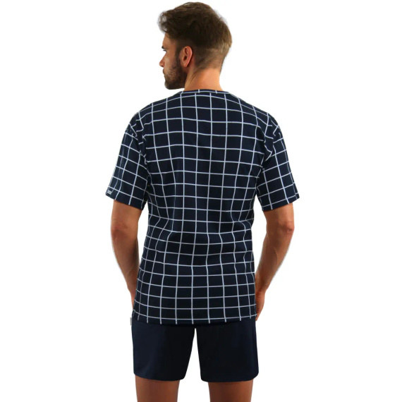 Bawełniana piżama męska, krótki rękaw i spodenki 2485/02 Sesto Senso - granatowy