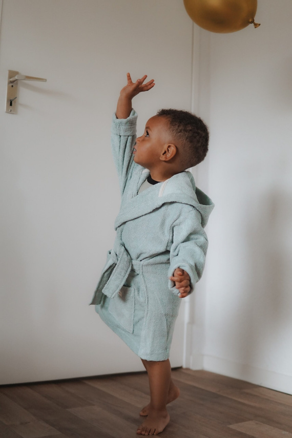 Dziecięcy szlafrok bambusowo-bawełaniany Yosoy - szałwiowy