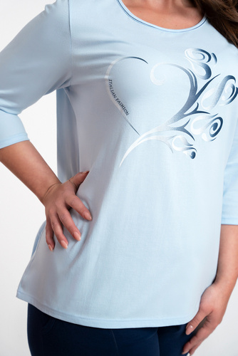 Piżama Damska 3/4 rękaw, 3/4 spodnie Arietta Italian Fashion - niebieski 